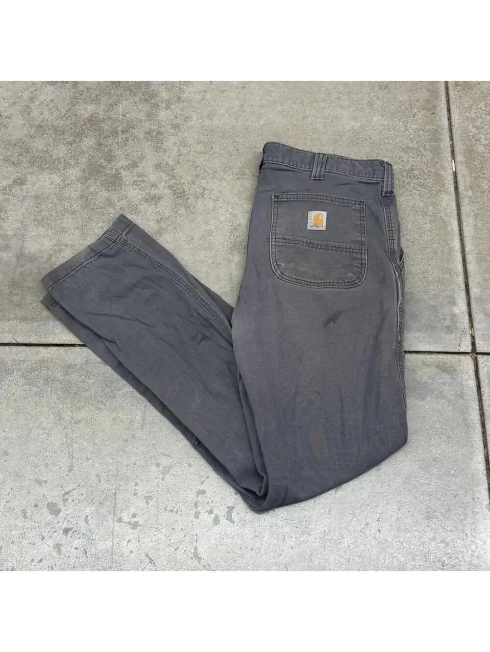 vintage carhartt faded grey straight leg cargo pants size 34 x 32